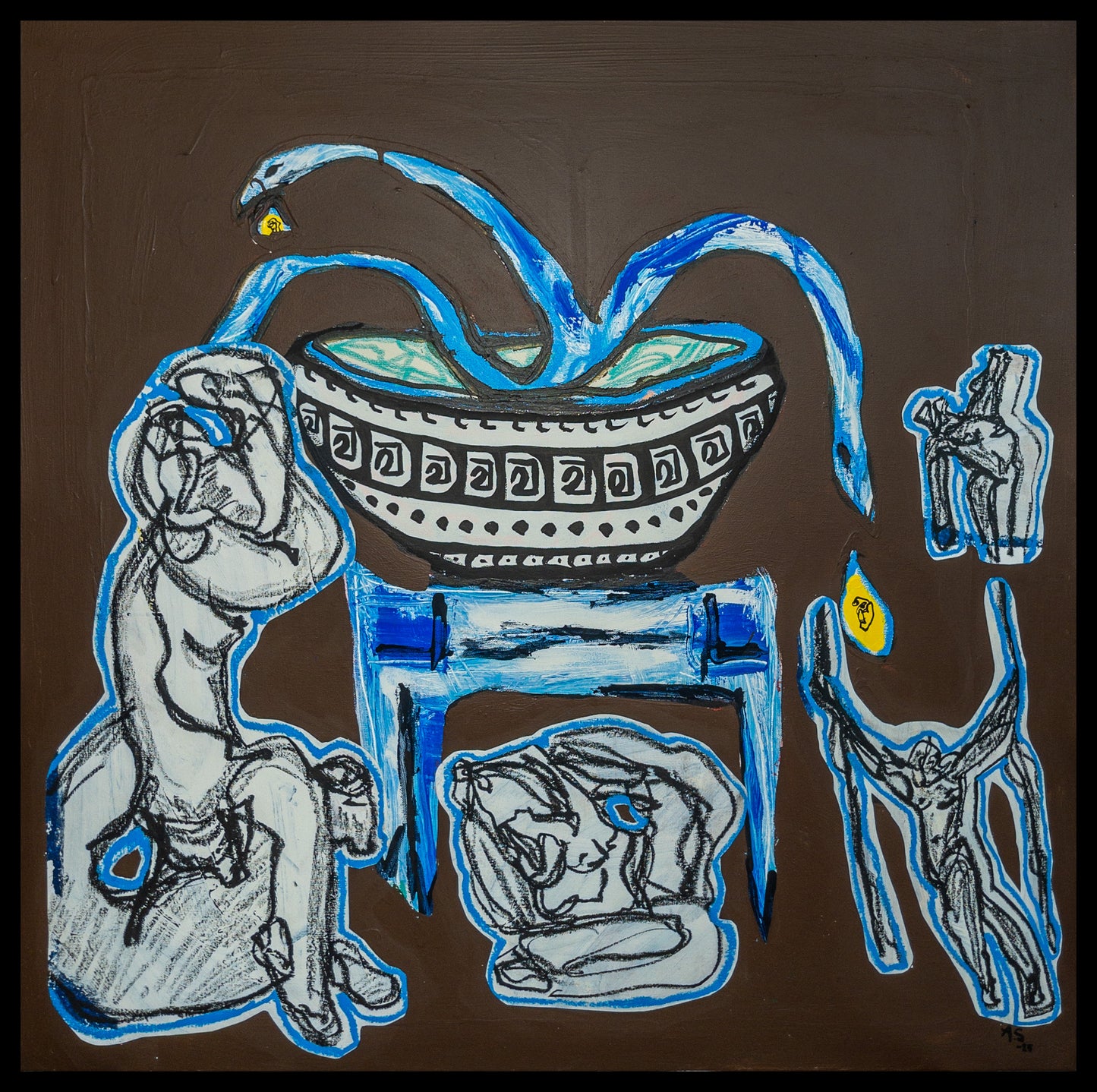 "Ormtårar med dans"(100x100cm)