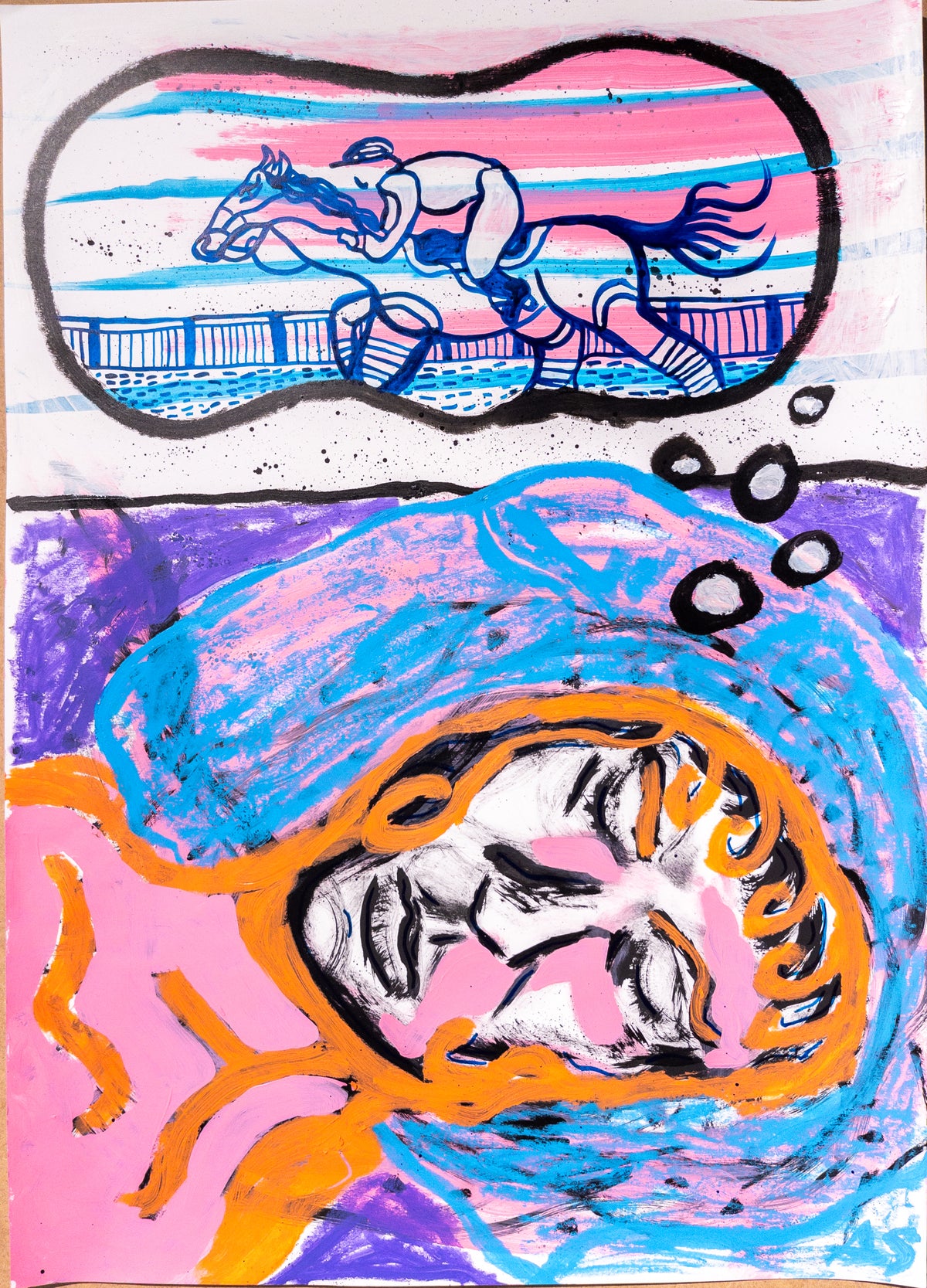 "Chunky Horse Jockey Dream" (70x50cm)