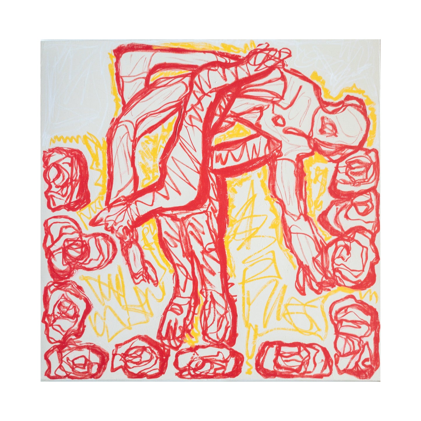 "Urolig=mister fokus=kontroll=trygghet" (100x100cm)