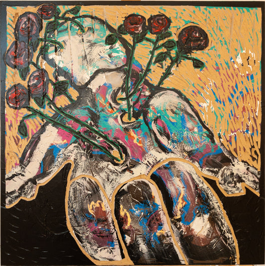 "Min rose" (70x70cm)