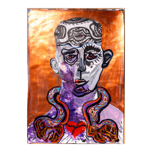 "The Bronzy Snake Man" (70x50cm)