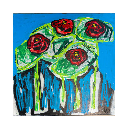 "Röda näckrosor"(40x40cm)