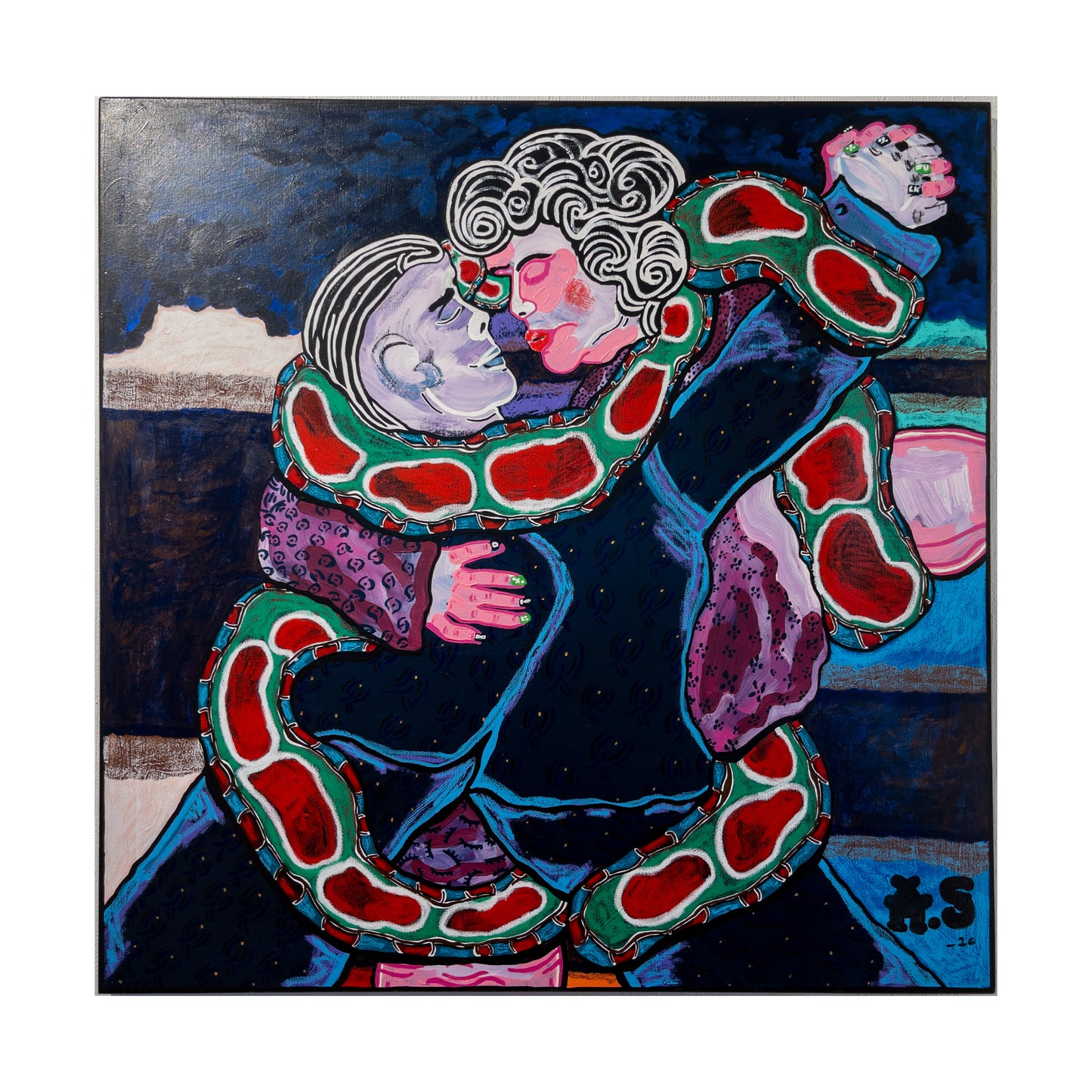 "Out of the eyes and into them hearts" (100x100cm)
