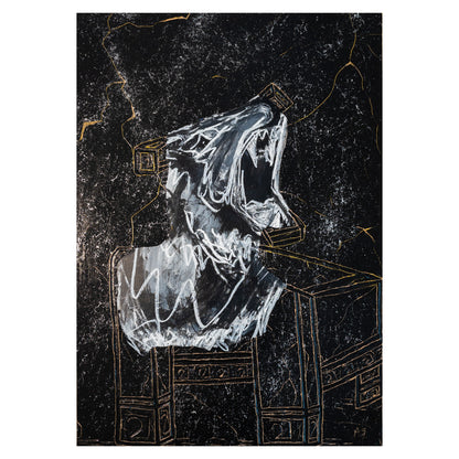 "WOLFRAT TRAPPED IN MARBLE" 70x100cm