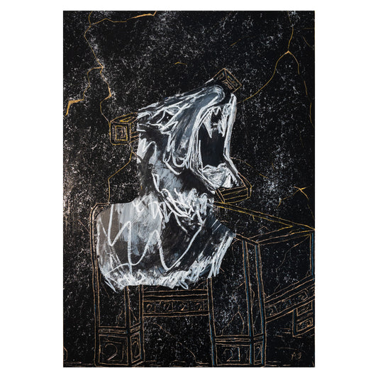 "WOLFRAT TRAPPED IN MARBLE" 70x100cm