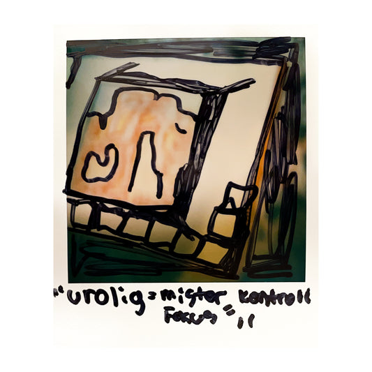 "Urolig=mister fokus=kontroll=trygghet" (100x100cm)