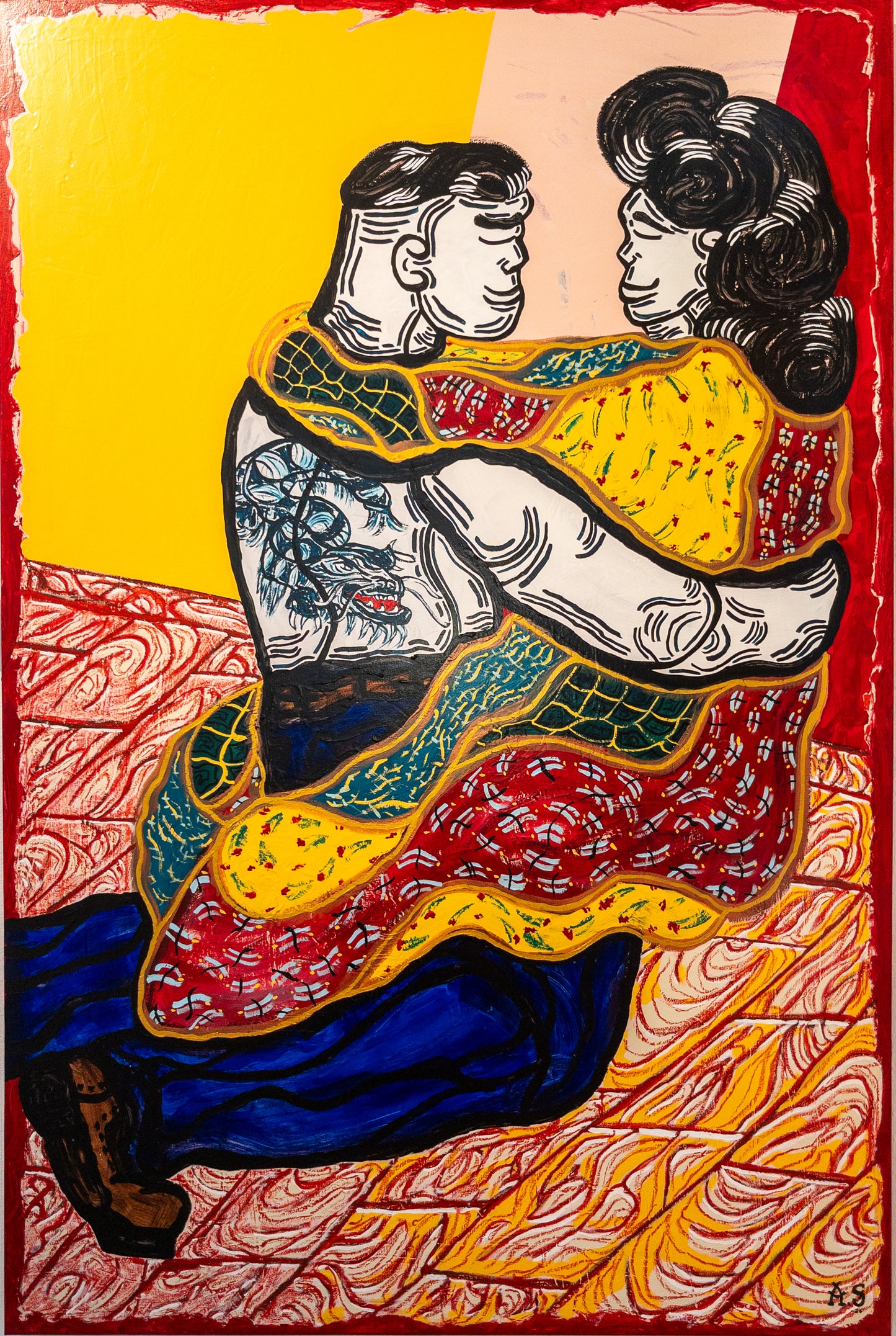 "DRAGON-TATTOO WITH ALL TO LOSE" (150x100cm)