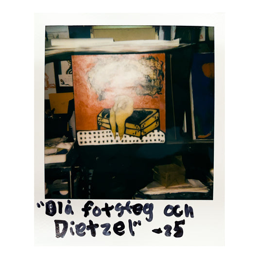 "Blå fotsteg och Dietzel"(40x40cm)