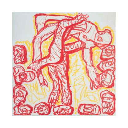 "Urolig=mister fokus=kontroll=trygghet" (100x100cm)